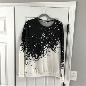 12 PM by Mon Ami, long sleeve bleach splatter pattern shirt